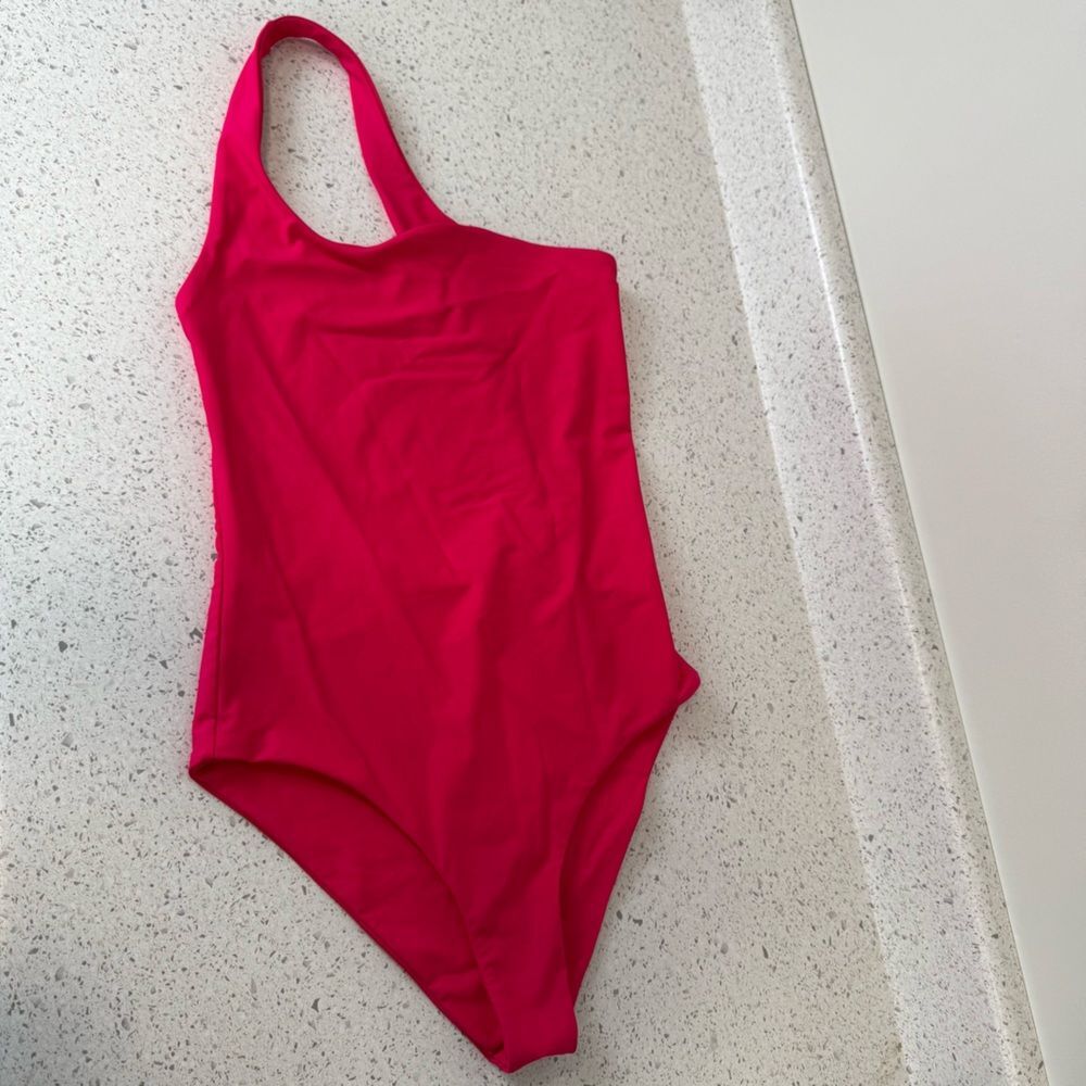 Jade Swim Hot Pink One-Shoulder One-Piece Swimsuit